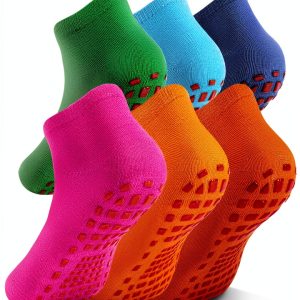Kids Grip Socks BrandX Non Slip Yoga Socks 6 Pack-0