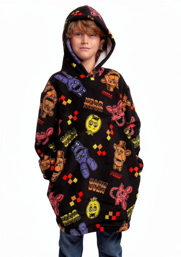 Five Nights Freddy’s Kids Sherpa Hoodie Warm-4