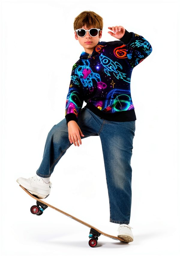 Boys Fashion Hoodies Sweatshirts Rugby Galaxy-7