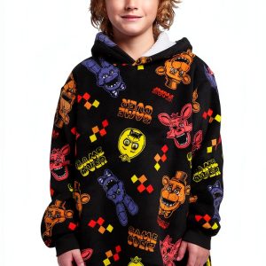 Five Nights Freddy’s Kids Sherpa Hoodie Warm-0
