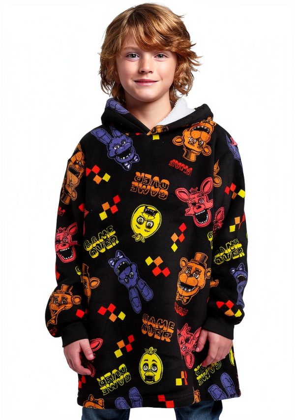 Five Nights Freddy’s Kids Sherpa Hoodie Warm-0